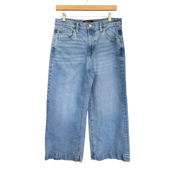 GAP Denim Women's High Rise Wide Leg Crop Light-Wash Jeans Size 12/31R - Picture 2 of 5